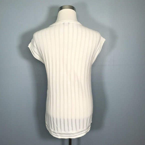 Vince Camuto Women’s Top M Medium Striped Solid - Picture 7 of 11